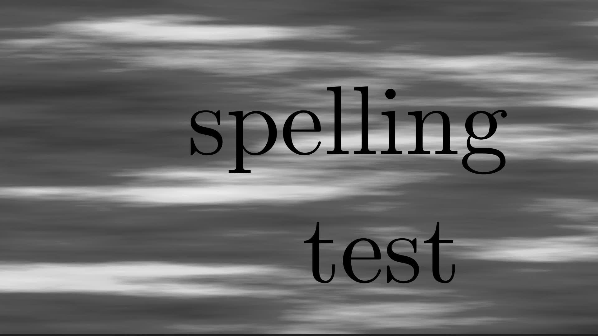 thursday spelling test